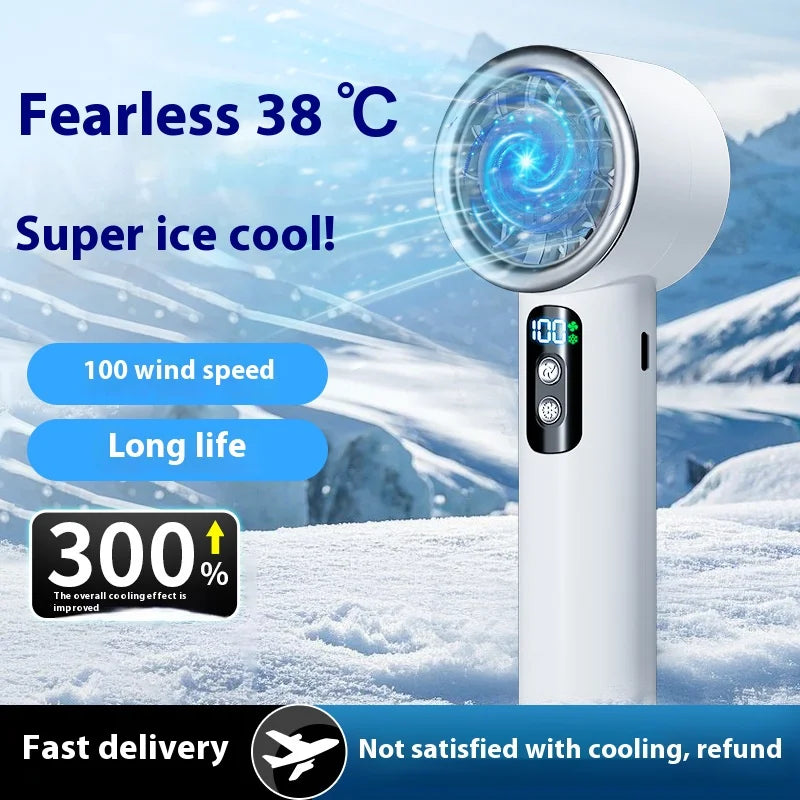 Handheld Turbo Fan with Ice Compress